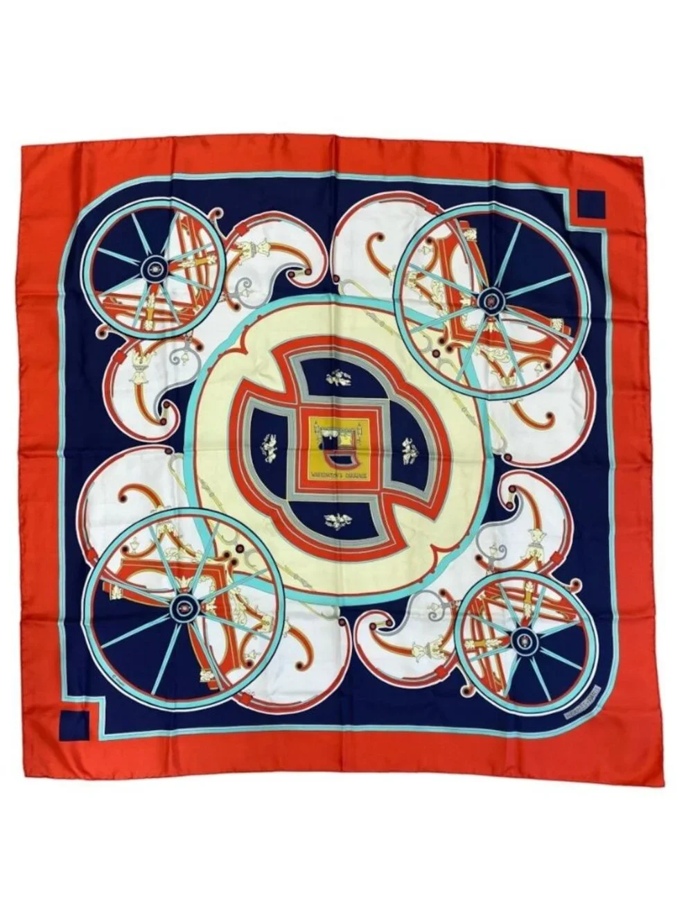 Hermes Scarf Shawl Large Carre 90 Washington's Carriage George Silk